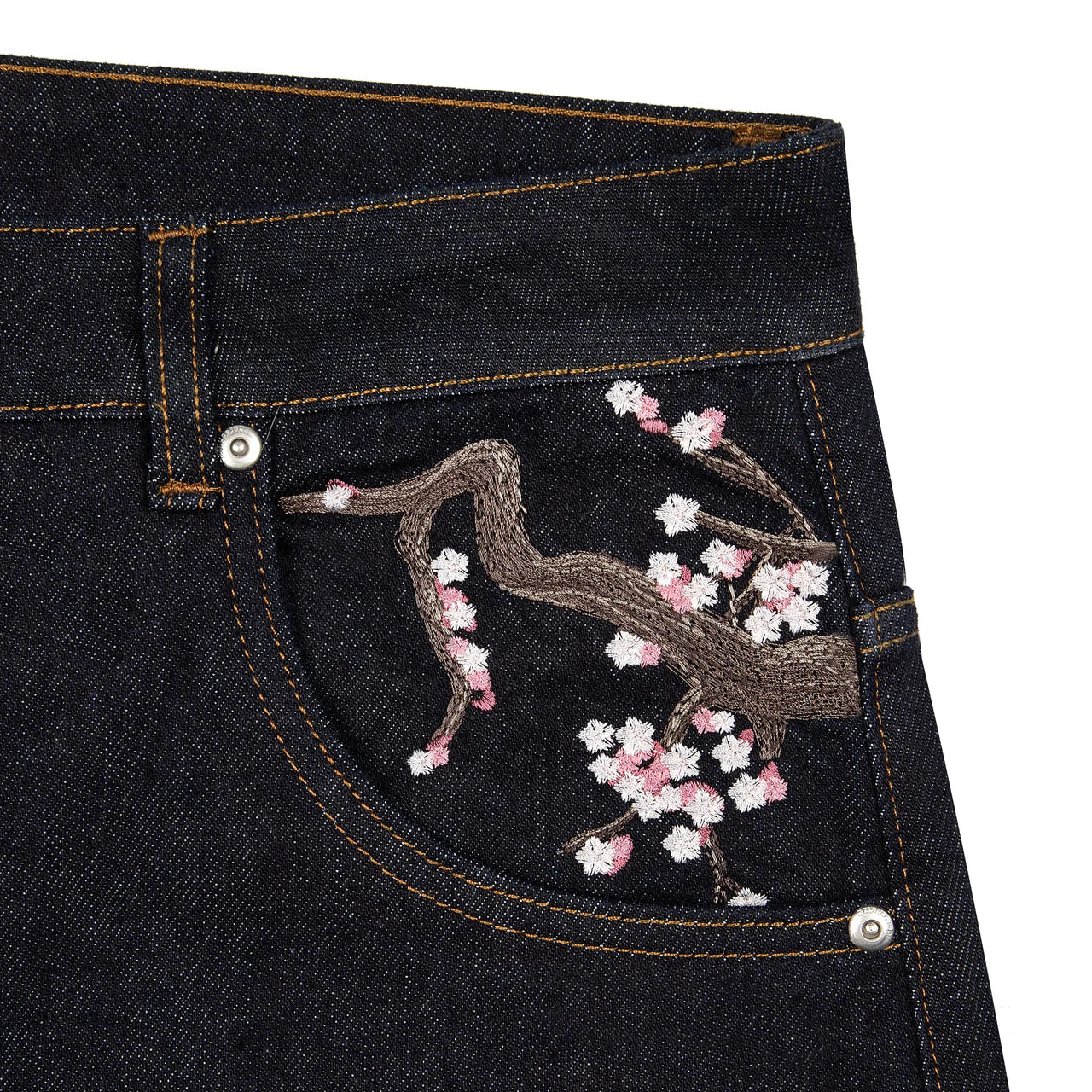 Cherry Blossom Embroidery Jeans
