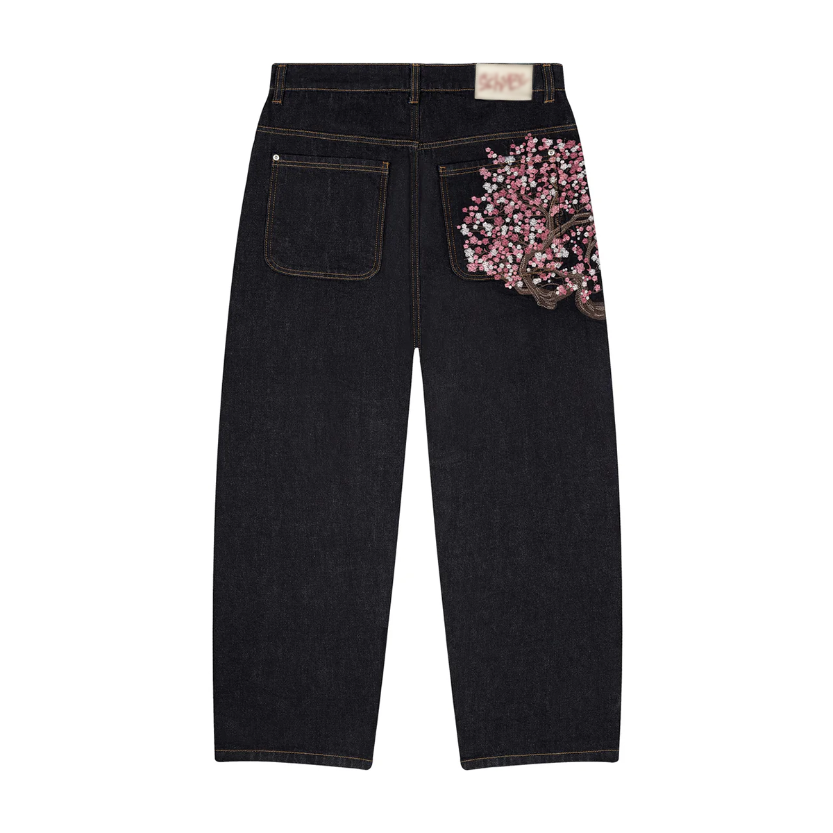 Cherry Blossom Embroidery Jeans