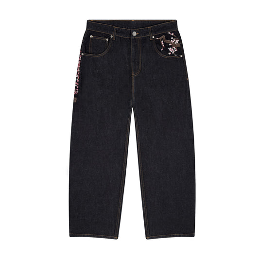 Cherry Blossom Embroidery Jeans