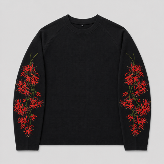 Red Blossom Embroided Longsleeve